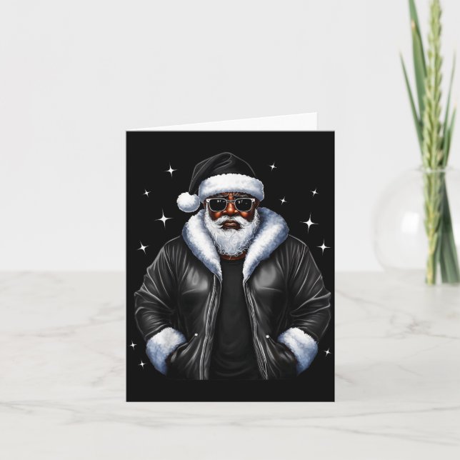 African American Christmas Xmas Afro Santa Claus  Card (Front)