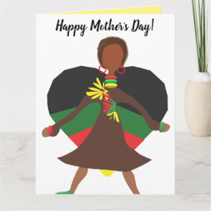 African American Colours Big Heart Mother's Day Card