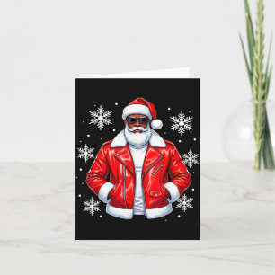 African American Cool Santa Claus Christmas Pajama Card