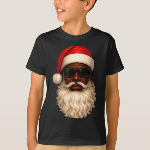 African American Cool Santa Claus Christmas Pajama T-Shirt