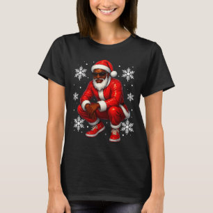 African American Cool Santa Claus Christmas Pajama T-Shirt