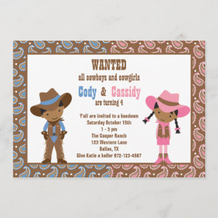 African American Cowboy and Cowgirl Invitations