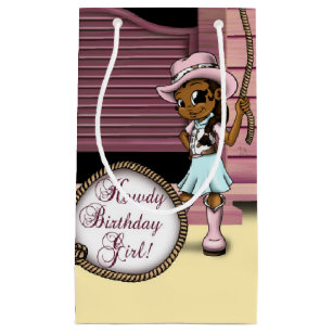 African American Cowgirl Birthday Small Gift Bag