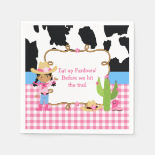 African American Cowgirl Western Birthday Party Napkin