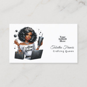African American Crafting Queen Empowerment Art Business Card