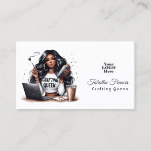 African American Crafting Queen Empowerment Design Business Card