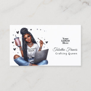 African American Crafting Queen Inspirational  Business Card