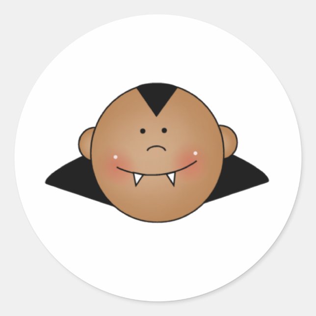 African American Customizable Dracula Classic Round Sticker (Front)
