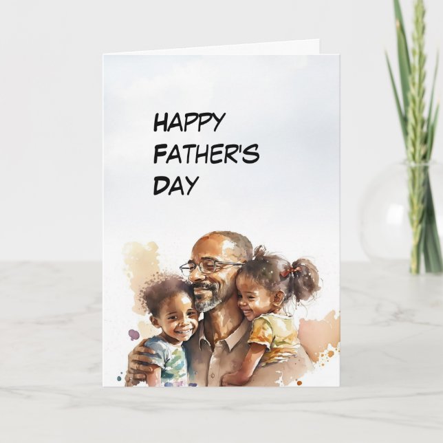 African-American Dad / Daughters Father's Day card (Front)