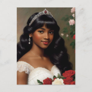 African American Debutante Roses Art Postcard