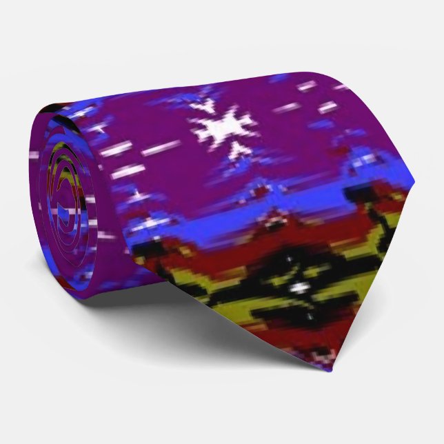 African American designer purple Tie (Rolled)