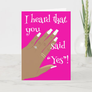 African American Diamond Ring Engagement Congrats Card