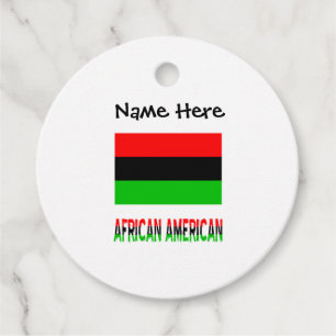 African American Diaspora Flag Black Personalized Favour Tags