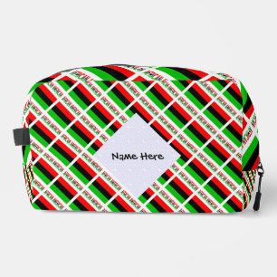 African American Diaspora Flag Green Personalized Dopp Kit