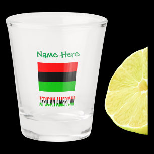 African American Diaspora Flag Green Personalized Shot Glass