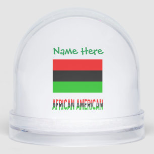 African American Diaspora Flag Green Personalized Snowglobe