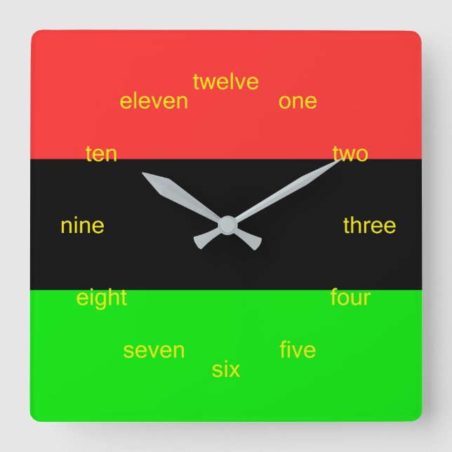 African American Diaspora Flag  Square Wall Clock (Front)