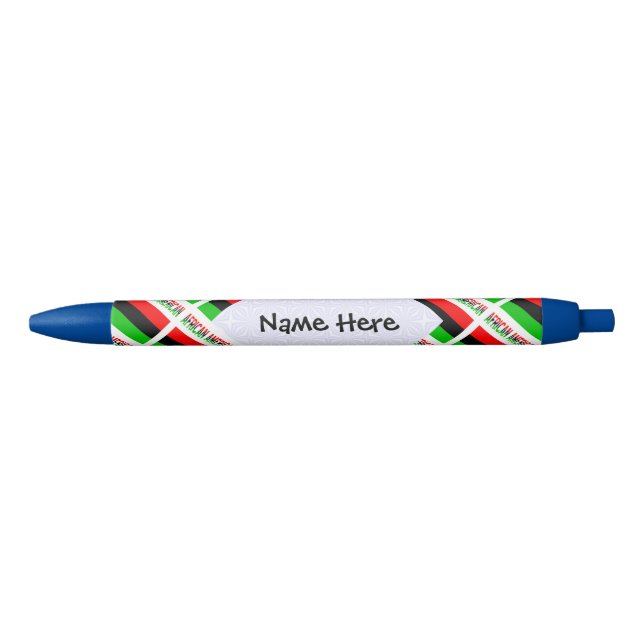 African American Diaspora Flag Tiled Personalized  Black Ink Pen (Front)