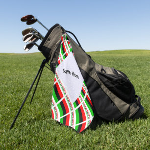 African American Diaspora Flag Tiled Personalized  Golf Towel