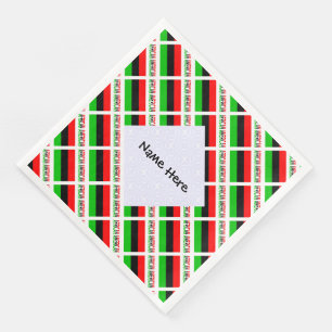 African American Diaspora Flag Tiled Personalized Napkin