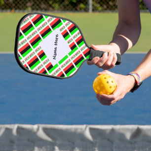 African American Diaspora Flag Tiled Personalized  Pickleball Paddle