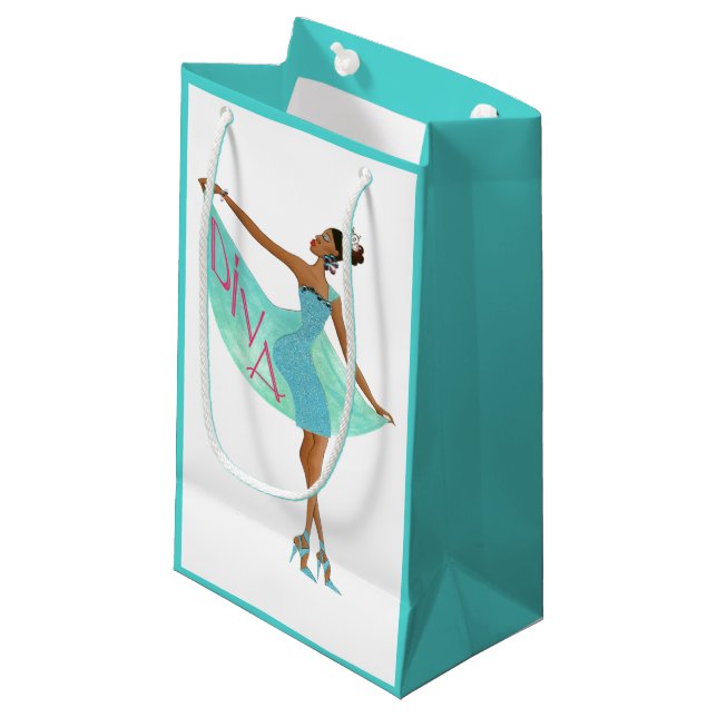 “African American Diva Fashionista” Gift Bag (Front Angled)
