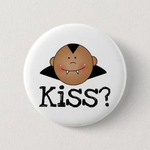 African American Dracula Kiss 2 Inch Round Button