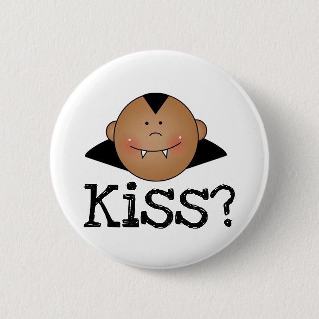 African American Dracula Kiss 2 Inch Round Button (Front)