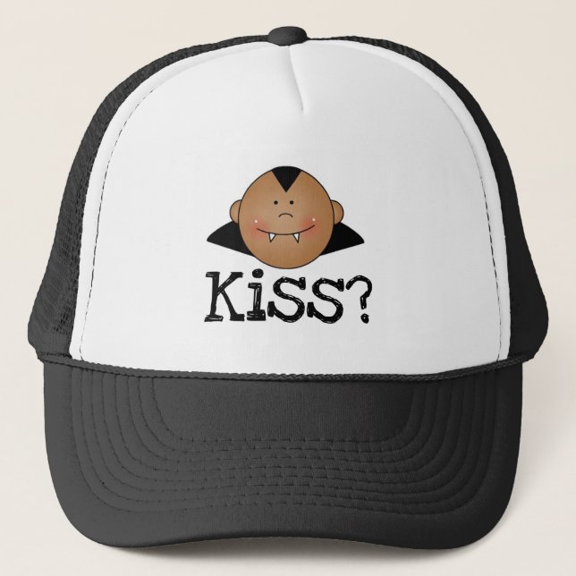 African American Dracula Kiss Trucker Hat (Front)