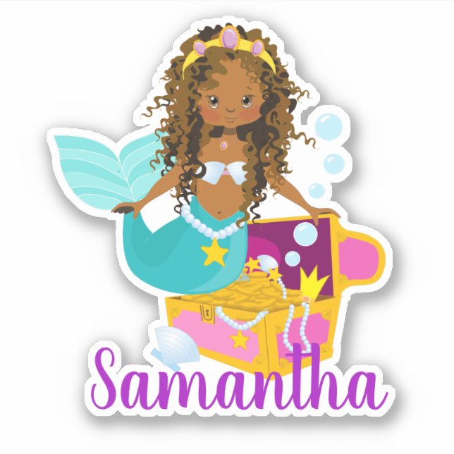 African American Ethnic Mermaid Personalized (Front)