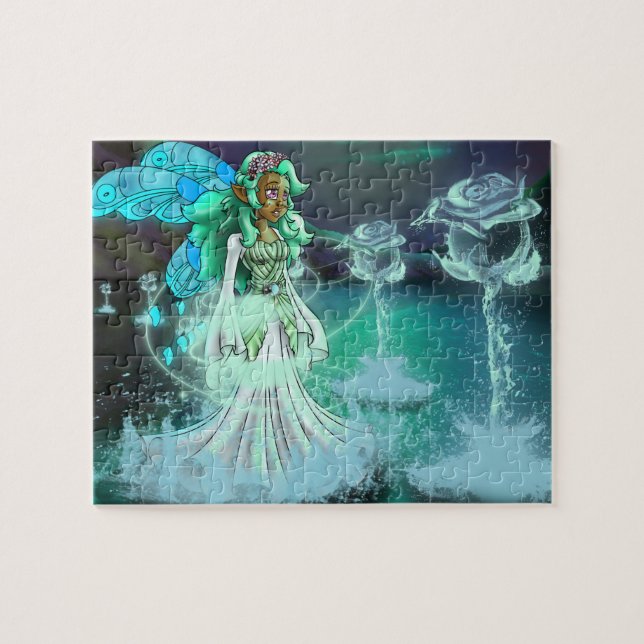 African American Fairy and Flowers Jigsaw Puzzle (Horizontal)