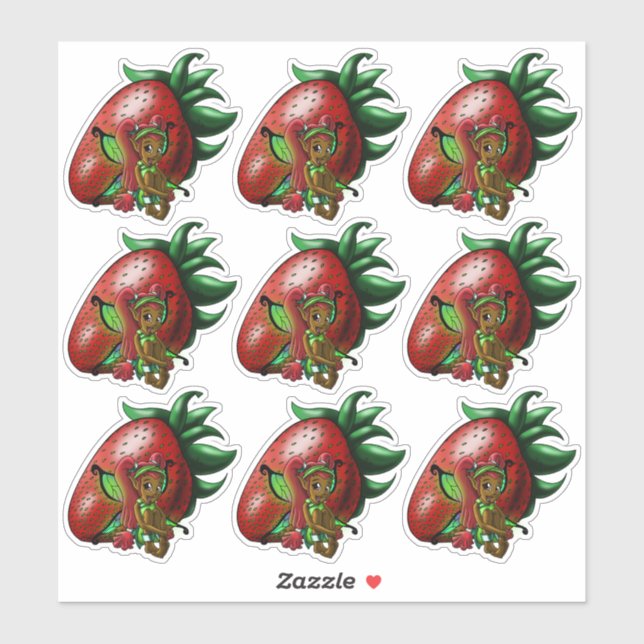 African American Fairy and Strawberry (Sheet)