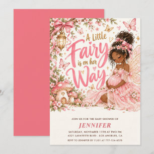 African American Fairy Baby Shower Invitation