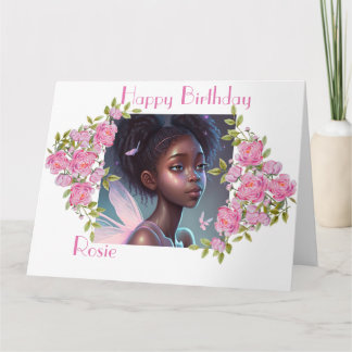 African American Fairy , beautiful black fairy .  Card