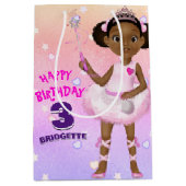 African American Fairy Princess Ballerina Medium Gift Bag (Front)