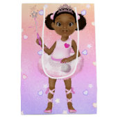 African American Fairy Princess Ballerina Medium Gift Bag (Back)