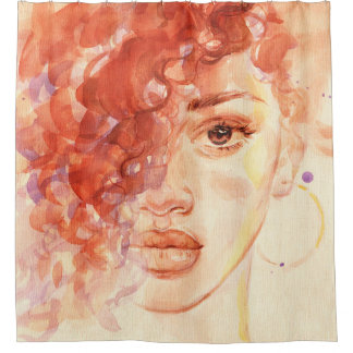 African American fashion, watercolor illustration.