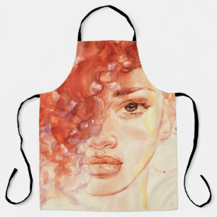 African American fashion, watercolor illustration. Apron