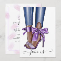 African American Fashionista Bachelorette Invitati
