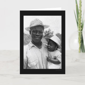 African American Father and Baby 1935 Card