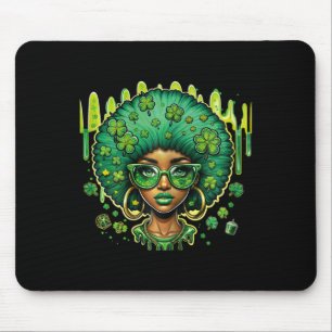 African American Female Leprechaun Black St Patric Mouse Pad