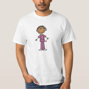 African American Female Stick Figure Nurse T-Shirt