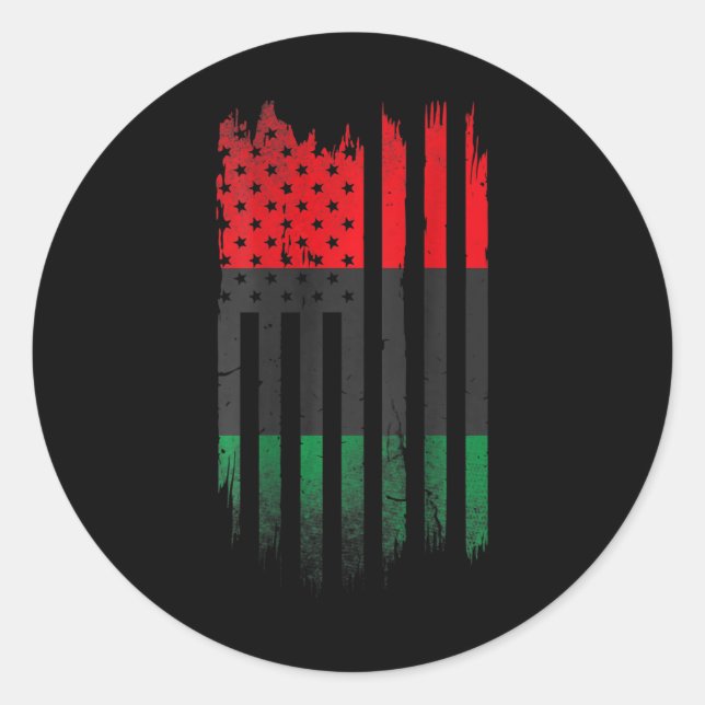 African American Flag 1865 Black History Pride  Classic Round Sticker (Front)