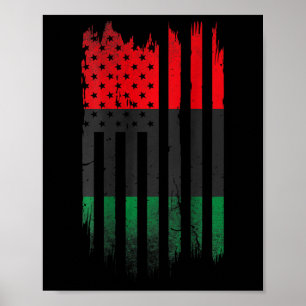 African American Flag 1865 Black History Pride  Poster