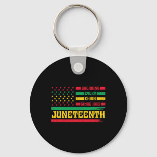 African American Flag Juneteenth Breaking Every Ch Keychain