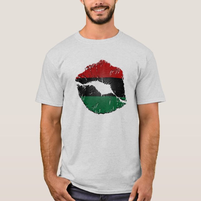 African American Flag Lips T-Shirt (Front)