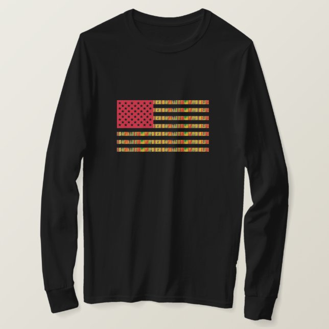 African-American Flag Long-sleeve T-Shirt (Design Front)
