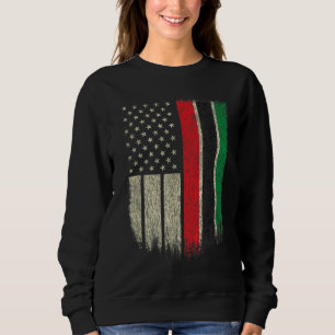 African American Flag Pan-African UNIA Flag Distre Sweatshirt