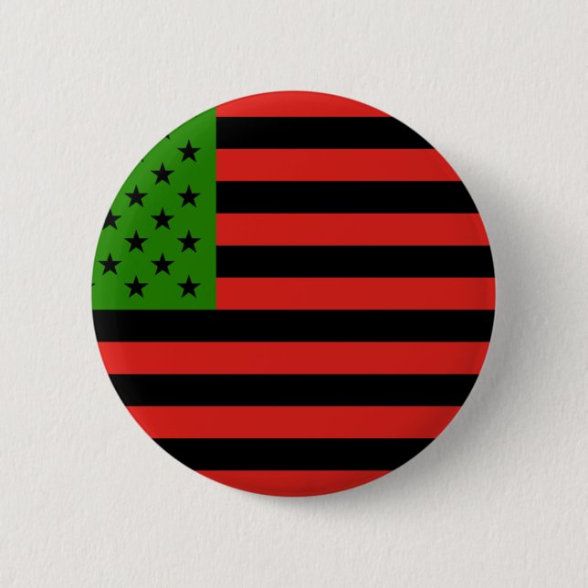 African American Flag - Red Black and Green 2 Inch Round Button (Front)