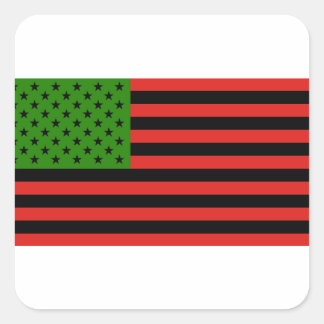 African American Flag - Red Black and Green Square Sticker